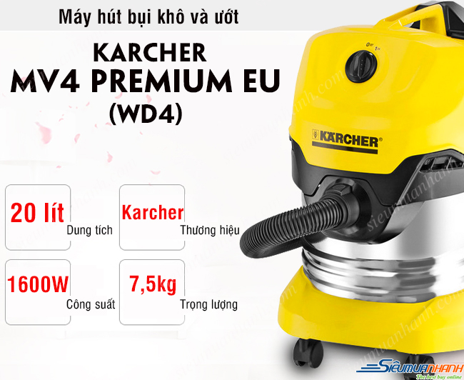 Máy hút bụi khô và ướt Karcher MV4 Premium EU (WD4)